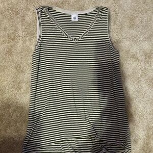 CAbi Women's Striped Green and Cream Top